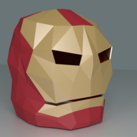 Small LowPoly Ironman Mask 3D Printing 122568