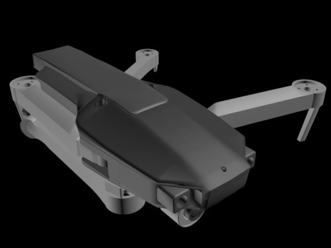 Foldable drone frame (Mavic look like, body & head alternative)  3D Print 122657