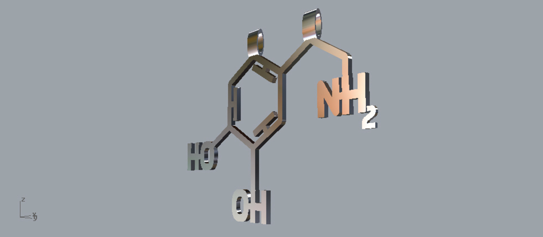 Happiness Molecule Pendant 3D Print 122828
