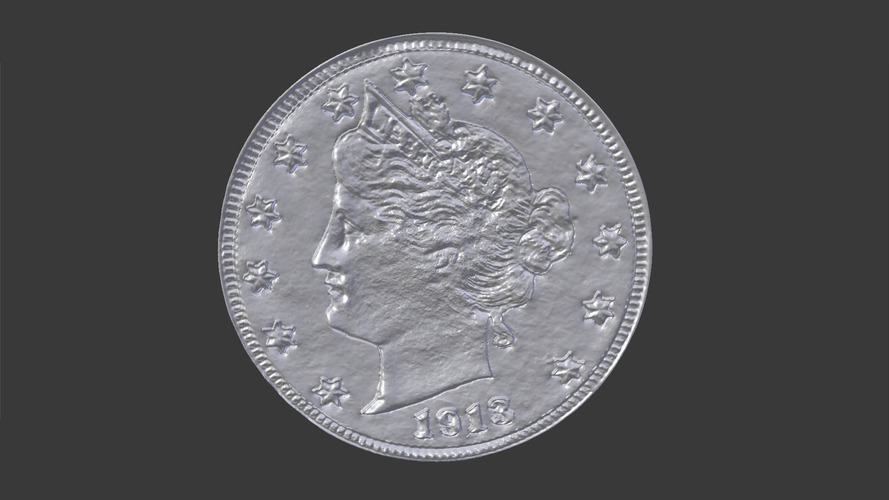 1913 Liberty Head V Nickel US Coin 3D Print 123140