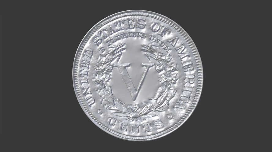 1913 Liberty Head V Nickel US Coin 3D Print 123141