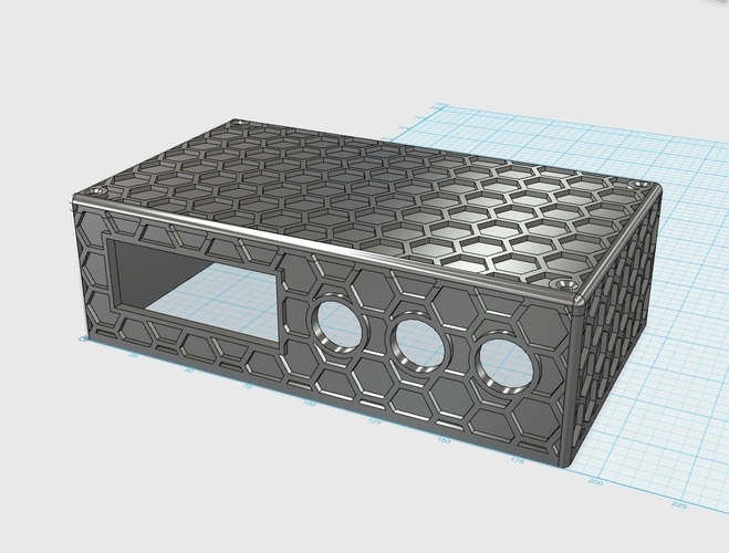 Hex Style Project Housing Box for Temp Controller and 3 Switches 3D Print 123241