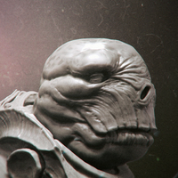 Small Dinoidea alien bust 3D Printing 123451