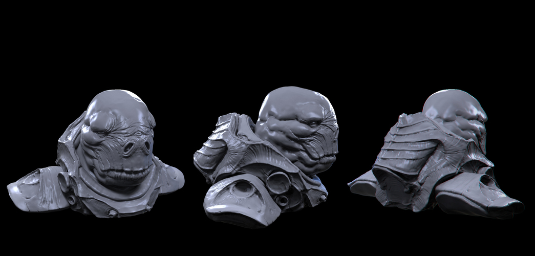 Dinoidea alien bust 3D Print 123453