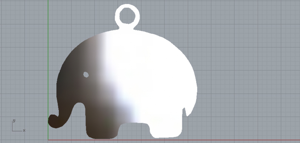 Pendant elephant simple 3D Print 123496