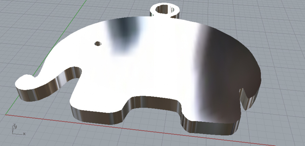 Pendant elephant simple 3D Print 123497