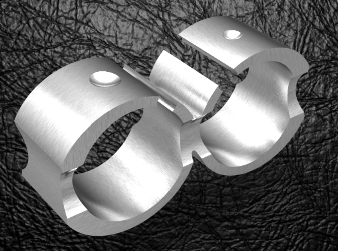 Two fingers ultra modren men's ring 3D Print 124452