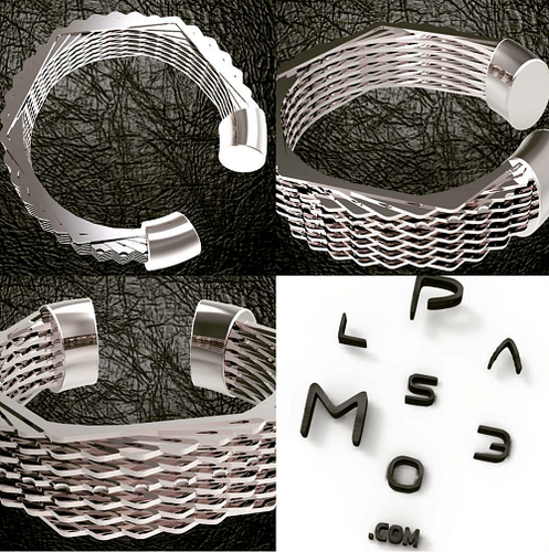 Hexagon bracelet 3D Print 124508