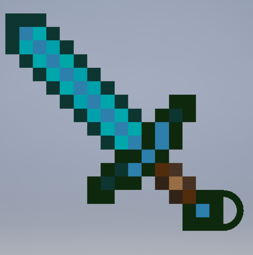 3D Printed Minecraft Diamond Sword Key Chain by ML Buckle 