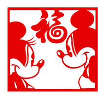 Mickey - Minnie Paper cutting window guards - Thumbnail 1