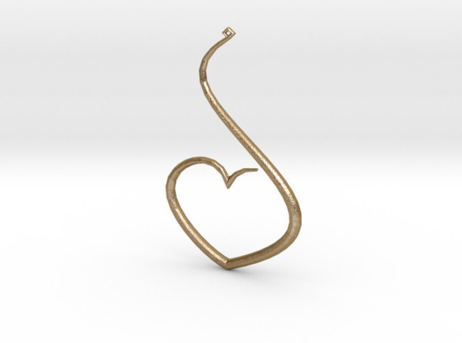 Love Heart Pendant 3D Print 124675