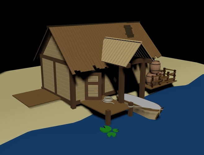 Wooden Hut 3D Print 124689