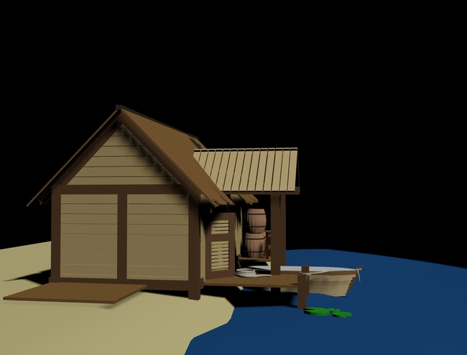 Wooden Hut 3D Print 124690