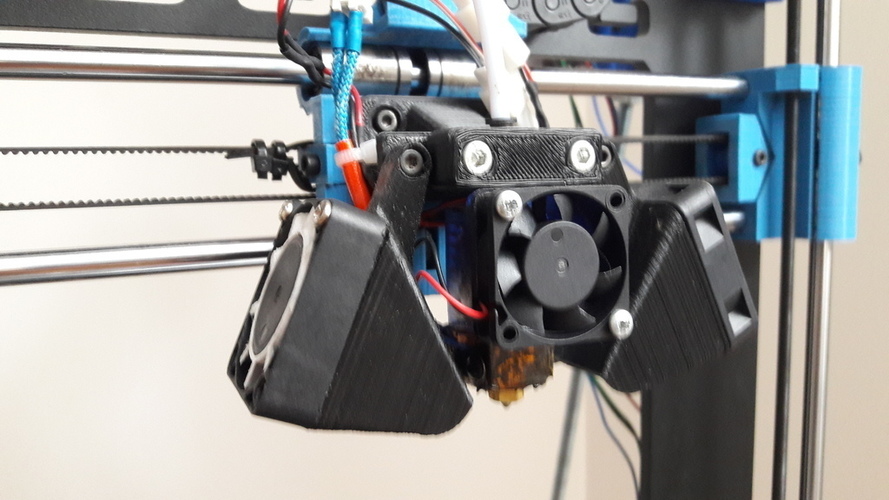 E3D v6 Prusa i3 Mount with 2x 40mm fan ducts 3D Print 124713
