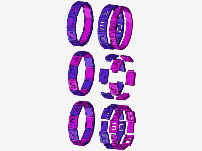 Combination Safe 00 - Dual Material Rings  3D Print 124792