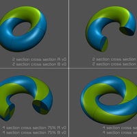 Small Dual Material - torus with spiraling cross section 3D Printing 124805