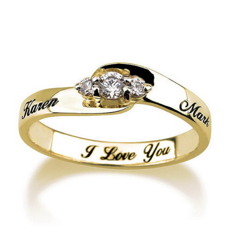 Name Engraved Diamond Ring