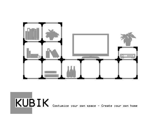 KUBIK - Costumizable shelving joints 3D Print 125059