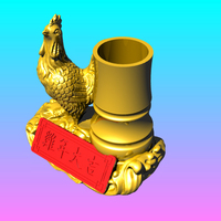 Chinese elements of the Golden Rooster pen​ holder - Thumbnail 1