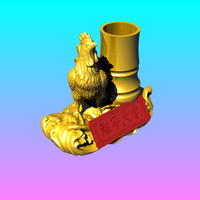 Chinese elements of the Golden Rooster pen​ holder - Thumbnail 3