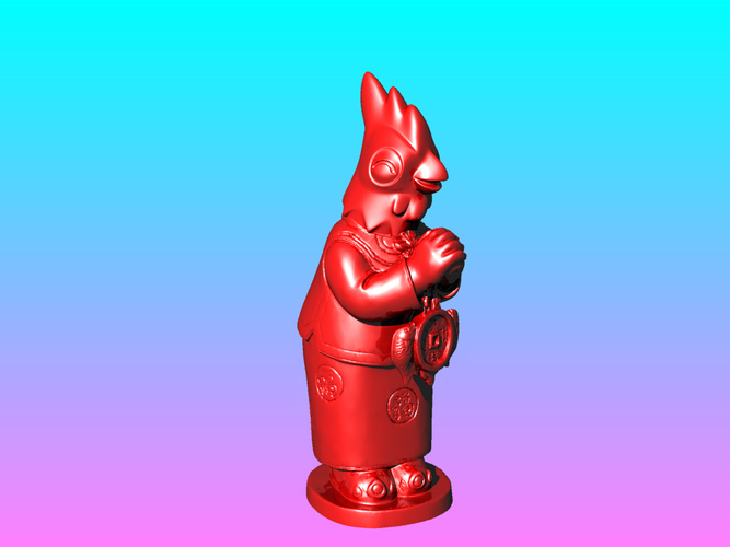 Chinese New Year Rooster wish happy New Year 3D Print 125093