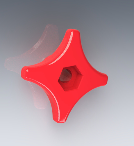 Star Knob / 4 arms / M6 bolt or nut 3D Print 125094