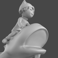 A Little Cat Boy Is Riding A Fish - Thumbnail 2
