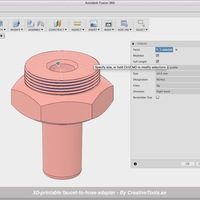 3D-printable faucet-to-hose adapter - Thumbnail 5
