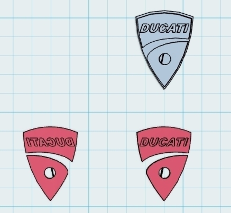 3D Ducati logo badge