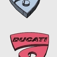 3D Ducati logo badge - Thumbnail 3