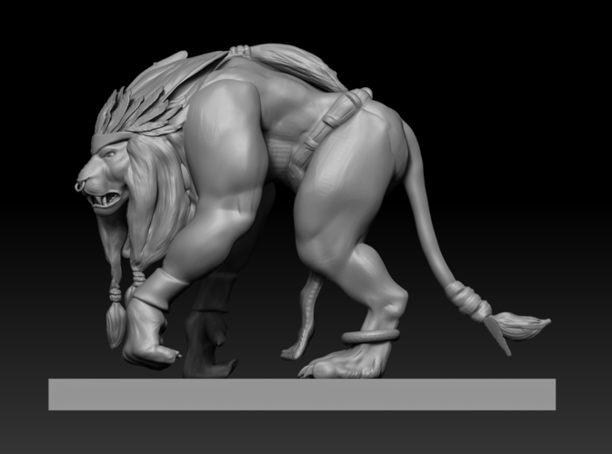 Humanoid Lion Creature 3D Print 127169