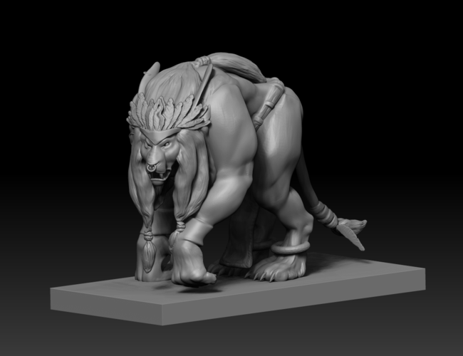 Humanoid Lion Creature 3D Print 127170