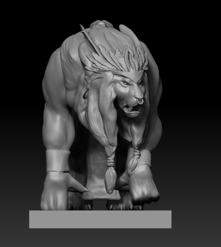 Humanoid Lion Creature 3D Print 127172