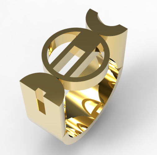 Bauhaus Ring 3D Print 127672