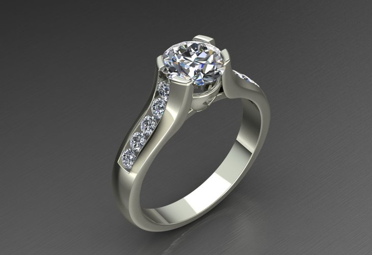 Solitaire Ring 3D Print 127681