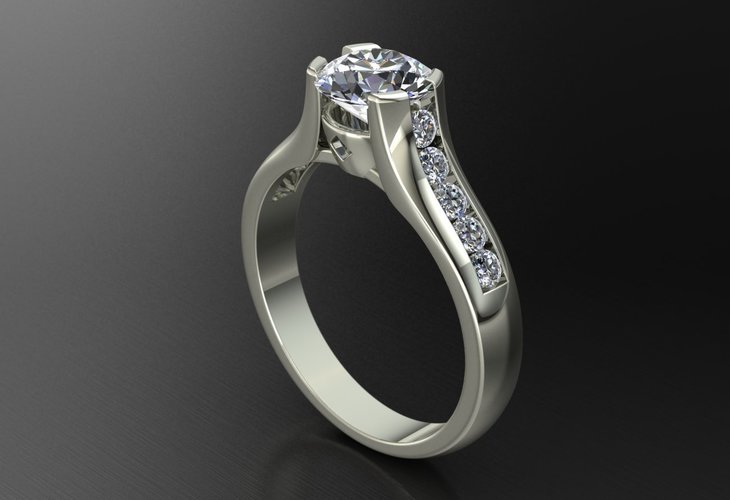 Solitaire Ring 3D Print 127682
