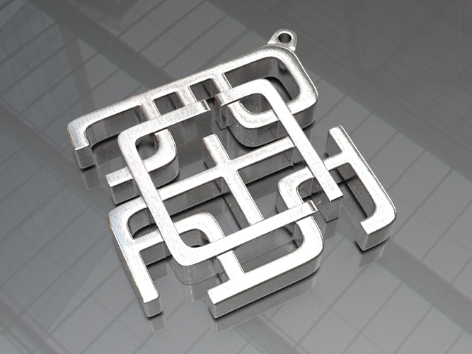 Maze Pendant 3D Print 127973
