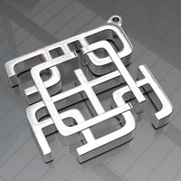 Small Maze Pendant 3D Printing 127973