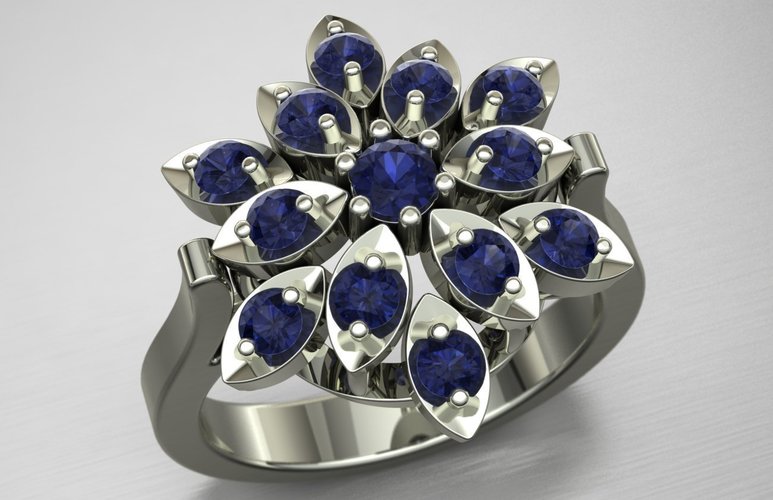 Diamond Ring Jewelry 3D Print 128043