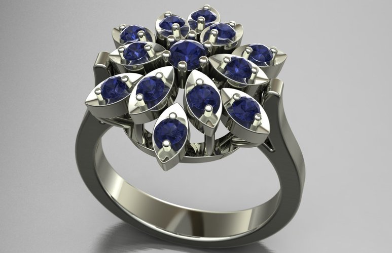 Diamond Ring Jewelry 3D Print 128044