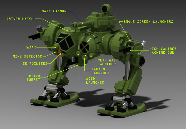 Russian Heavy Mech "Toad" (Zhaba) 3D Print 128483