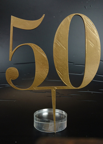 50 Anniversary Cake Topper 3D Print 128706