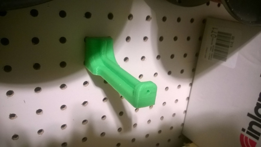 Peg Board Filament Spool Arm 3D Print 129331