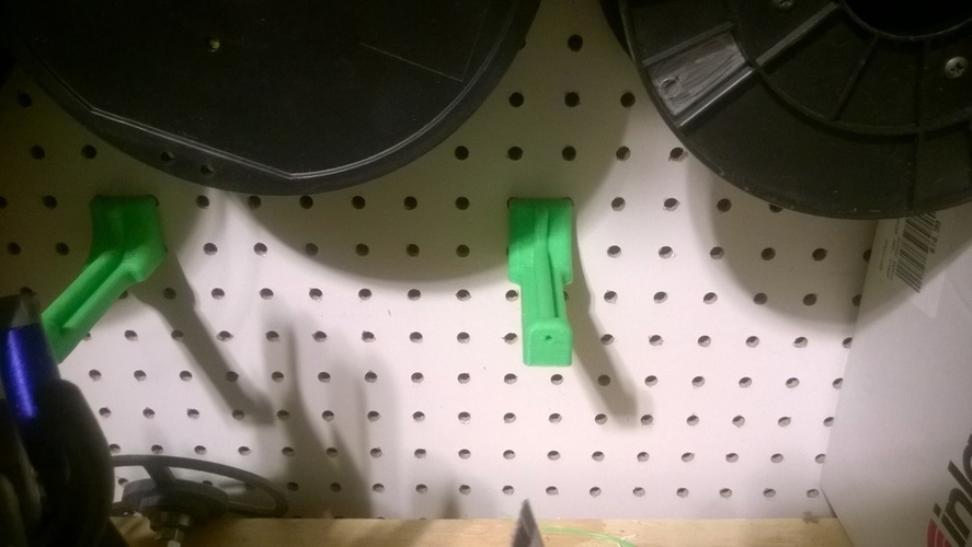 Peg Board Filament Spool Arm 3D Print 129332