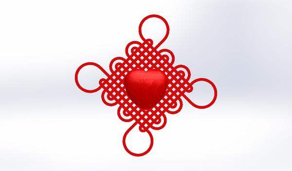 Medium Cross knot-Love (1) 3D Printing 129390