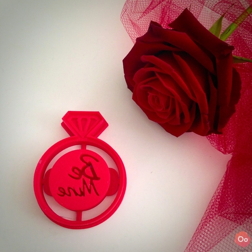 Be Mine Ring Cookie Cutter 3D Print 12952