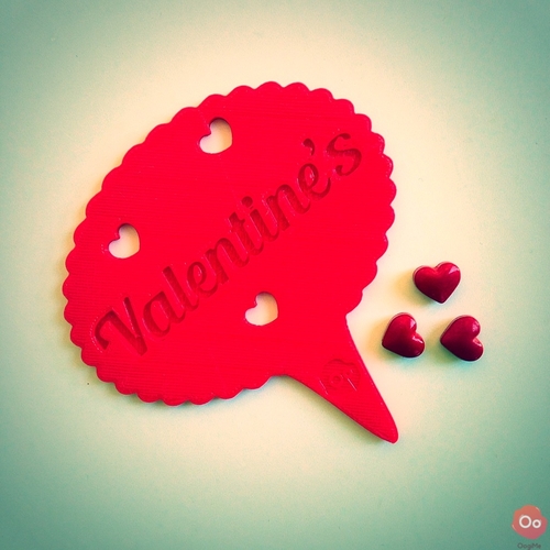 Happy Valentine's Day Cupcake Topper 3D Print 12954