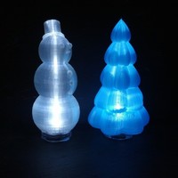 Small Light Up Christmas Decorations - Snowman and Tree 3D Printing 129940