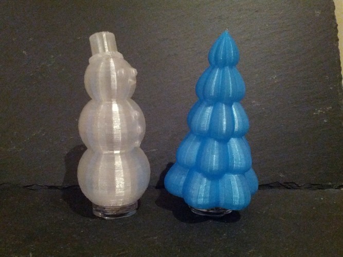 Light Up Christmas Decorations - Snowman and Tree 3D Print 129943