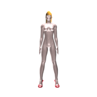 Nude Woman 4 with Red High Heel Shoes - Thumbnail 1